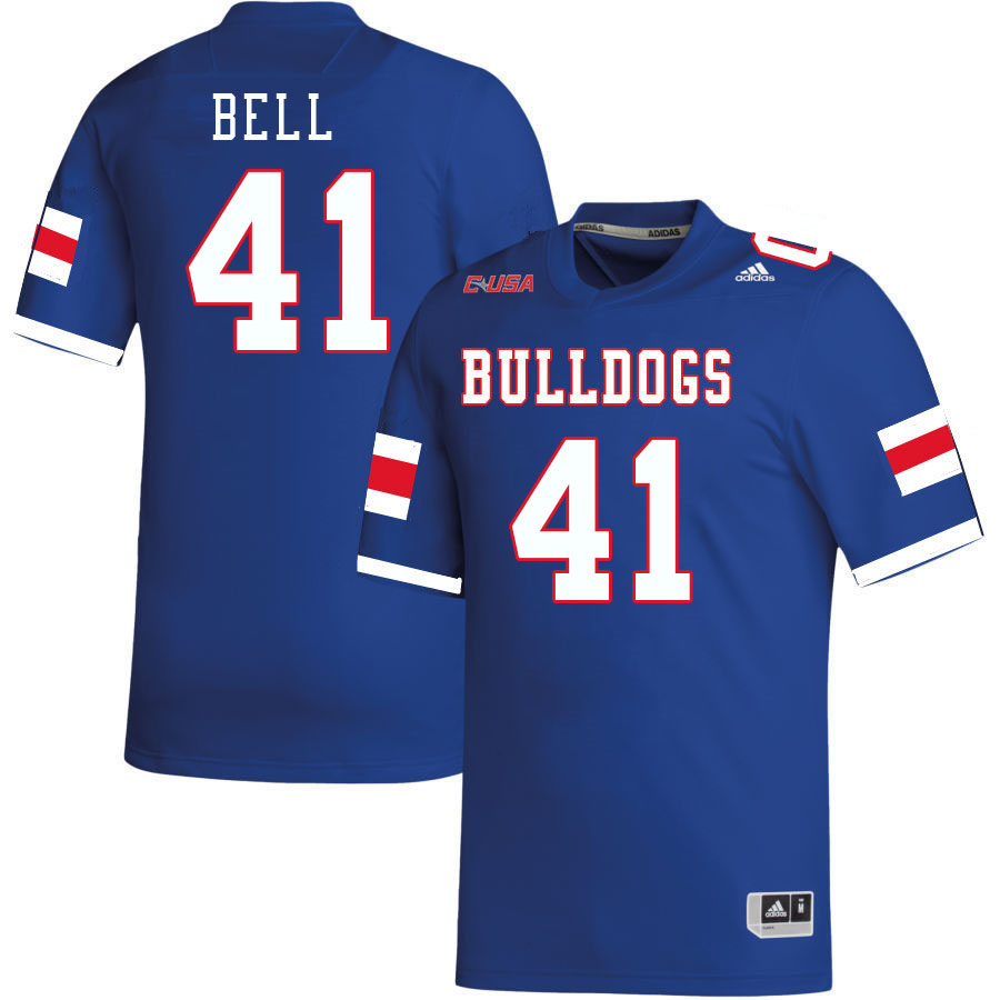 Men-Youth #41 Devin Bell Louisiana Tech Bulldogs 2023 College Football Jerseys Stitched Sale-Blue